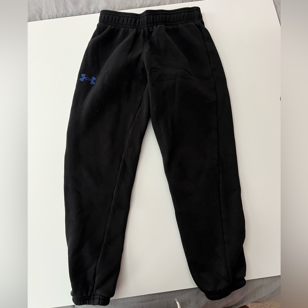 Under Armour Kids Black Joggers with Blue Logo